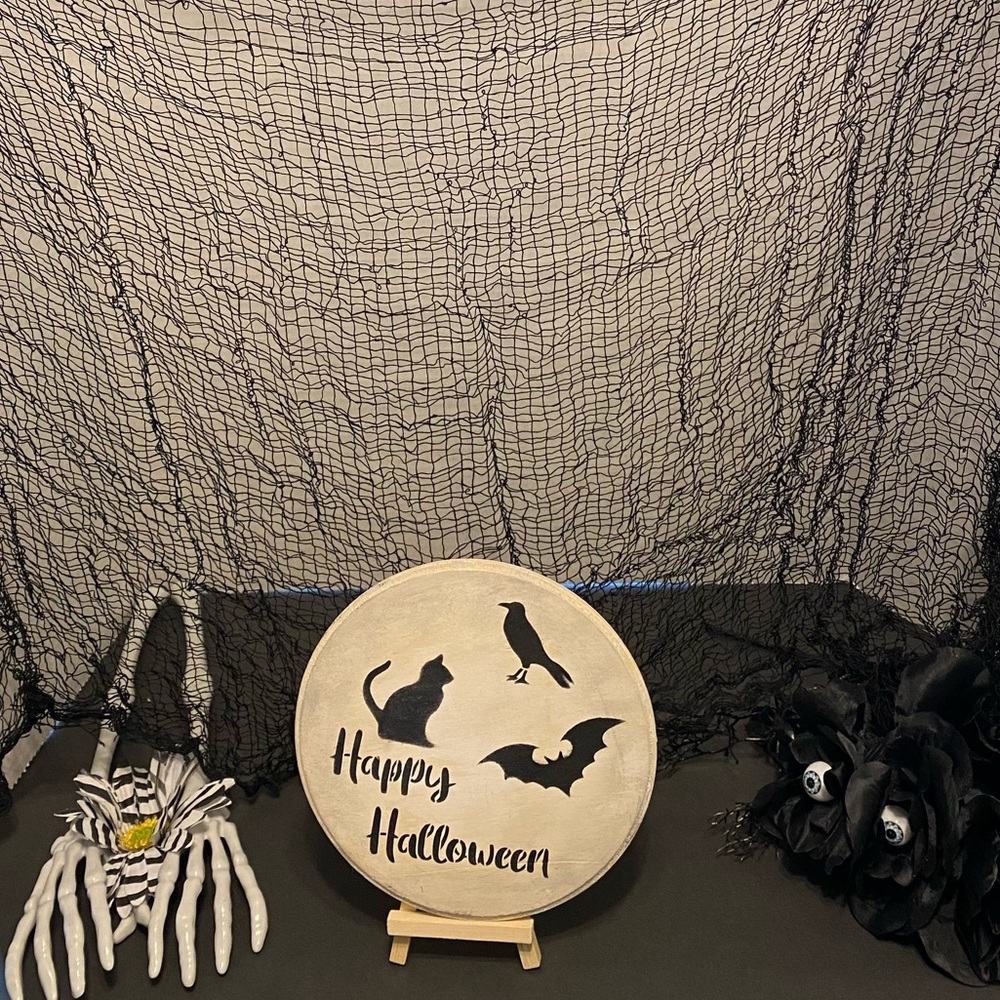 Happy Halloween moon wood